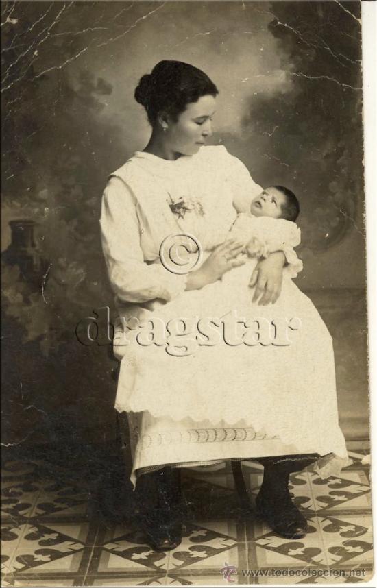 Antique Photography: FOTOGRAFIA ORIGINAL SE&Ntilde;ORA Y NI&Ntilde;O FECHADA EN 1918  CASTELLON