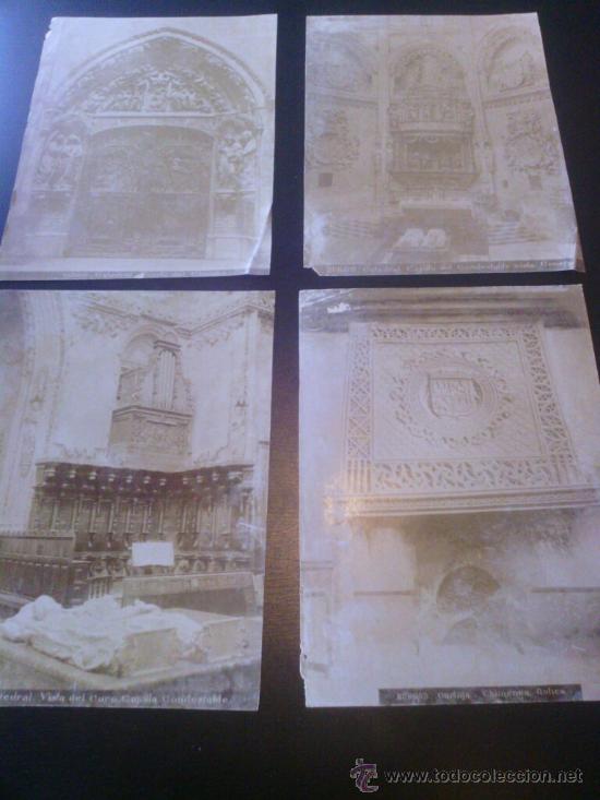 Fotografia antica: lote de 4 fotografias antiguas - Catedral de Burgos - albumina 1890