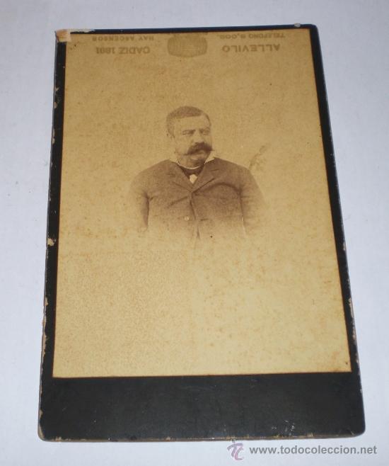 Fotografia antica: ANTIGUA FOTOGRAFIA - FOTOGRAFO ALLEVILO - CADIZ 1891 (17 cm x 11 cm)