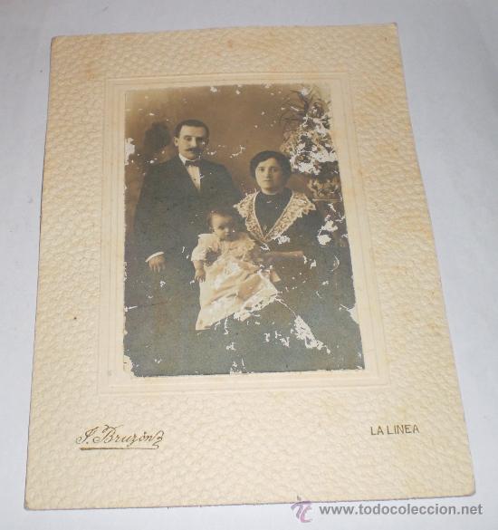 Fotografia antica: ANTIGUA FOTOGRAFIA - FOTOGRAFO BRUZON - LA LINEA - 1914 (18 cm x 13 cm)
