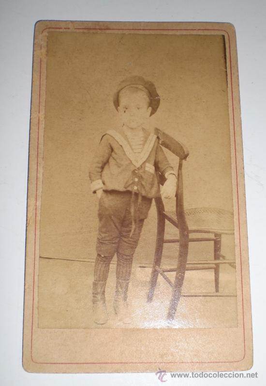 Antique Photography: Antigua fotograf&iacute;a. Siglo XIX. Alb&uacute;mina. Ni&ntilde;o vestido de marinero.