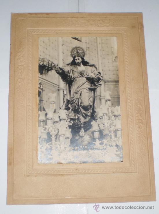 Fotografia antica: Preciosa fotograf&iacute;a antigua del Cristo del Sagrado Coraz&oacute;n.