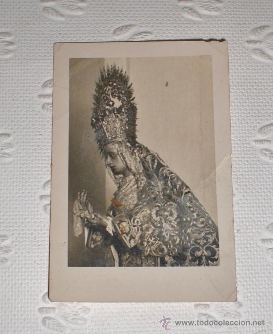 Fotografia antica: Antigua fotograf&iacute;a de la virgen.