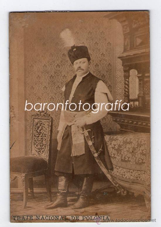 Antique Photography: Traje nacional de polonia. 1880's.  8,5x13 cm. Sin datos reversos