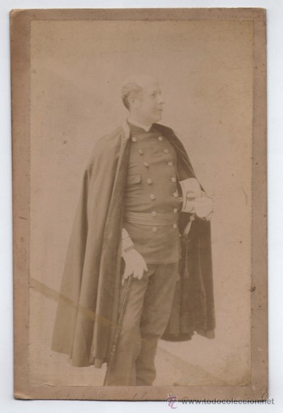 Fotografia antiga: Retrato de militar por identificar, 1890's. 16x24 cm. sin datos