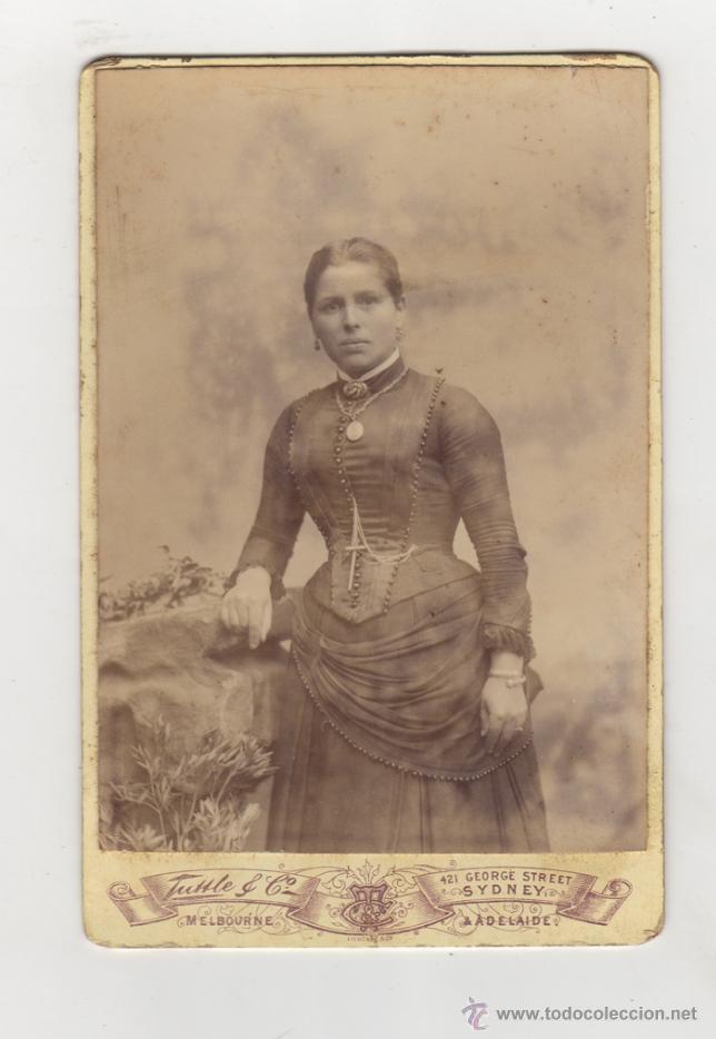 Fotografia antica: FOTOGRAF&Iacute;A RETRATO MUJER. FOT. TUTTLE & CO. SIDNEY-MELBOURNE-ADELAIDE. AUSTRALIA. FINALES S.XIX.