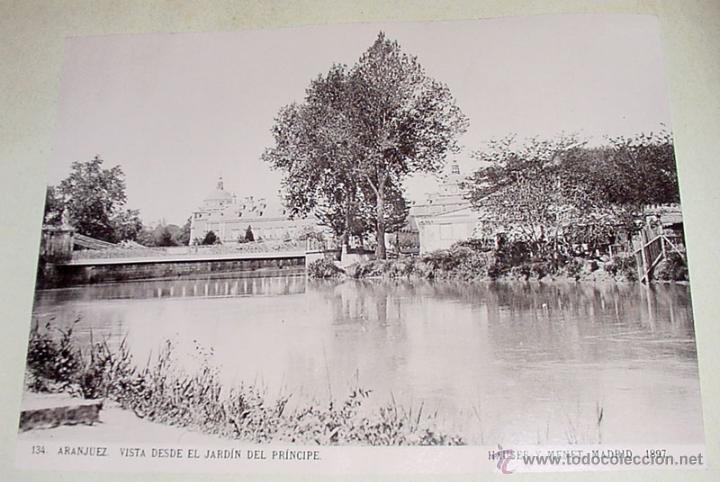 Fotografia antica: ANTIGUA FOTOGRAFIA 1897 - ARANJUEZ - VISTA DESDE EL JARDIN DEL PRINCIPE (EL TAJO) - HAUSER Y MENET