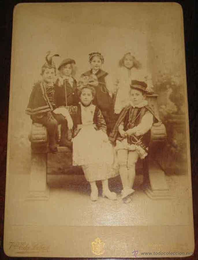 Fotografia antica: FOTOGRAFIA ALBUMINA HISTORICA DE LOS HIJOS DE EDUARDO GASSET ARTIME Y DE MARIA NEIRA GASSET, CON LA