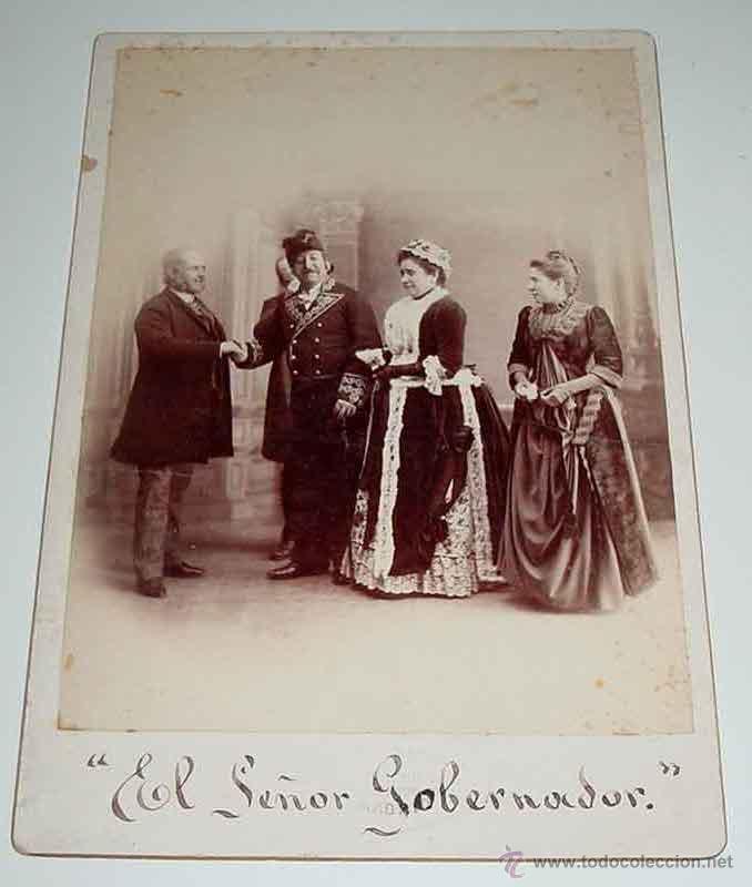 Fotografia antica: ANTIGUA FOTOGRAFIA ALBUMINA DE CANTANTES DE OPERA  EN EL SE&Ntilde;OR GOBERNADOR DE VITAL AZA - FOTOGRAFIA
