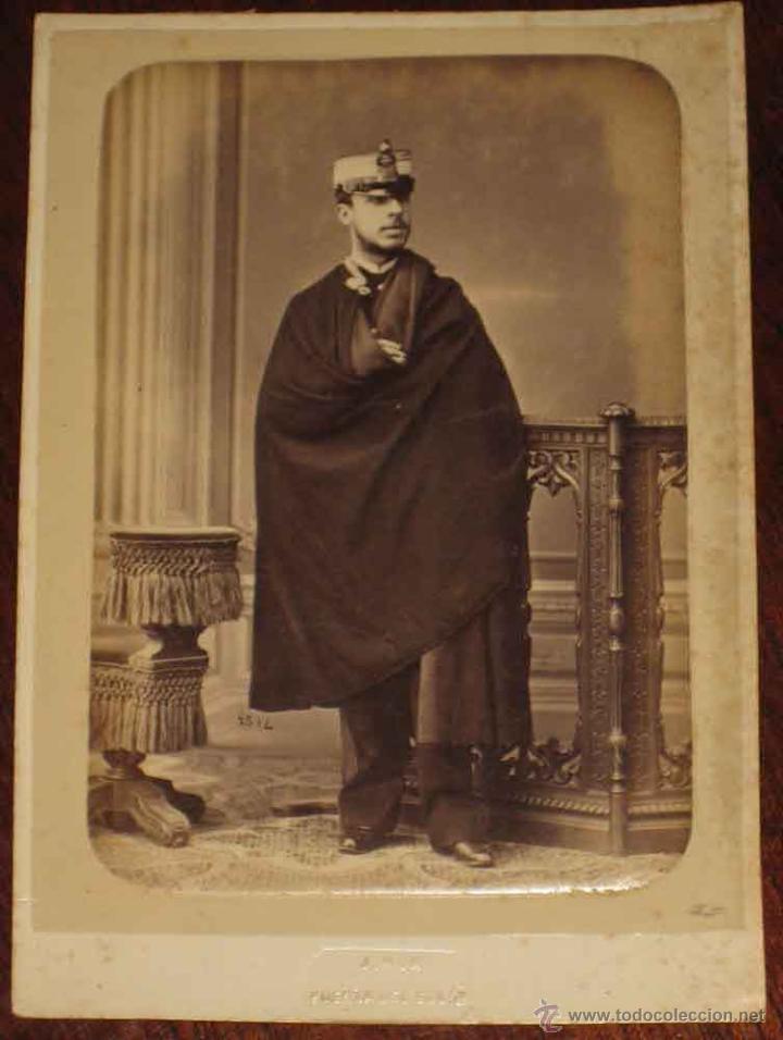 Fotografia antica: ANTIGUA FOTOGRAFIA ALBUMINA DE MILITAR ESPA&Ntilde;OL - 1879  - FOTOGRAFIA DE J. MON, PUERTA DEL SOL 5 DE M