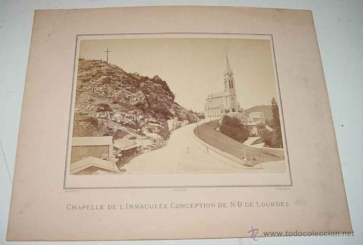 Fotografia antica: ANTIGUA FOTOGRAFIA ALBUMINA DE CHAPELLE DE L&acute;IMMACULEE CONCEPTION DE N. D. DE LOURDES - FRANCIA - P
