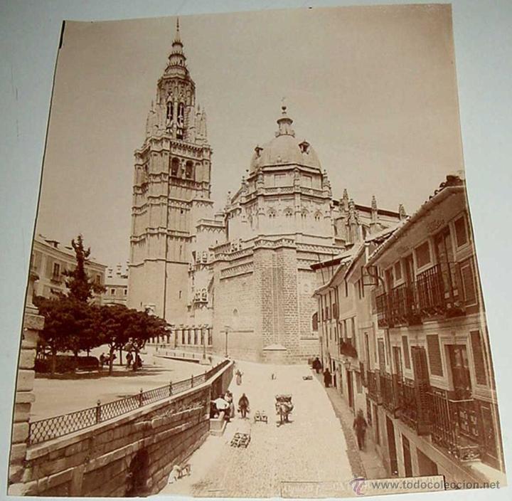Fotografia antica: ANTIGUA FOTOGRAFIA ALBUMINA DE CATEDRAL DE TOLEDO - FOTO ALGUACIL - MIDE 21,5 X 17 CMS.