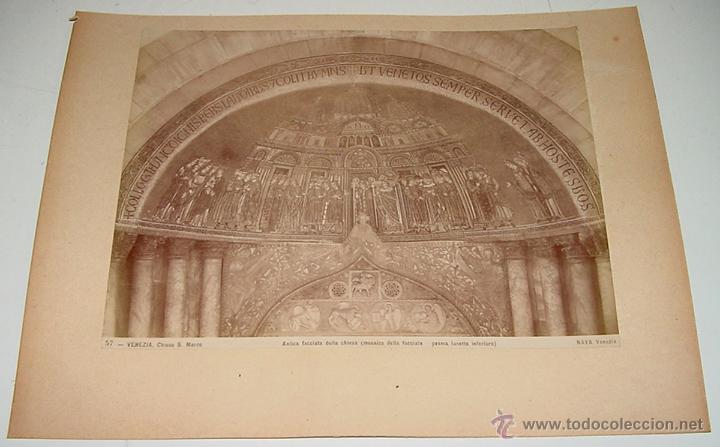 Fotografia antica: ANTIGUA FOTOGRAFIA ALBUMINA C. NAYA - 57  VENEZIA (ITALIA) - CHIESA S. MARCO (ANTICA FACCIATA DELLA