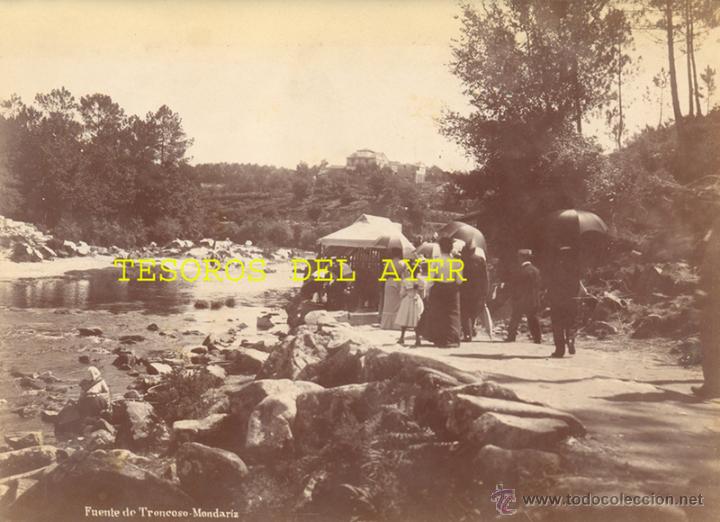 Fotografia antiga: Antigua fotografia albumina original del fotografo Francisco Zagala, fuente de troncoso, mondariz, m