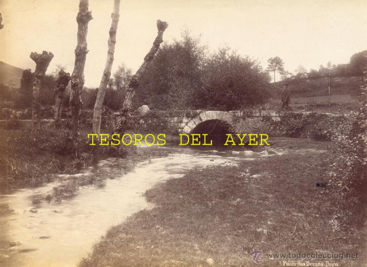 Fotografia antiga: ANTIGUA FOTOGRAFIA ALBUMINA ORIGINAL DEL FOTOGRAFO FRANCISCO ZAGALA, PONTE DOS DEMOS, POYOS, PONTEVE