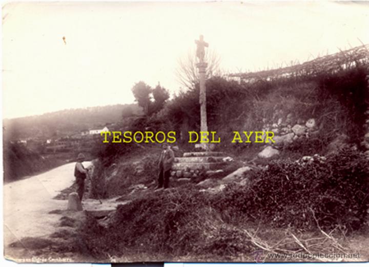 Fotografia antiga: ANTIGUA FOTOGRAFIA ALBUMINA ORIGINAL DEL FOTOGRAFO FRANCISCO ZAGALA, CRUCERO EN SIDRAS, COMBARRO, PO