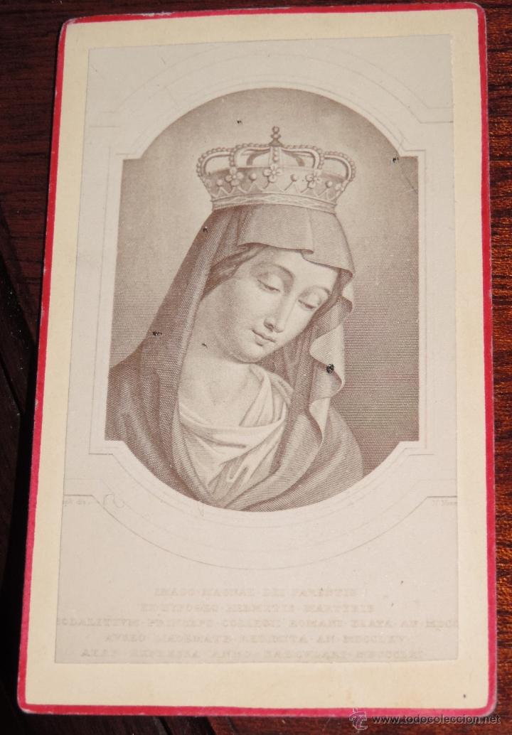 Fotografia antica: ANTIGUA FOTOGRAFIA ALBUMINA TIPO CDV DE VIRGEN - MIDE 10,5 X 6,4 CMS.
