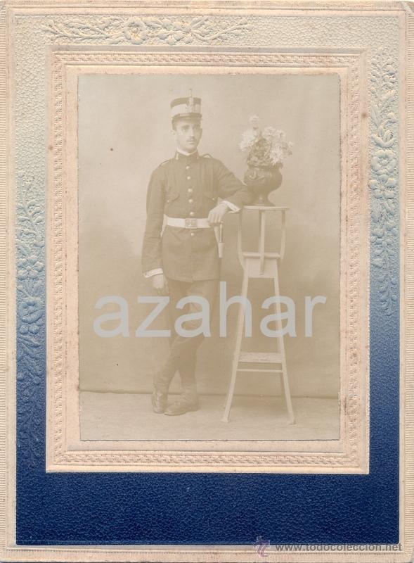 Antique Photography: PRECIOSA ALBUMINA ENMARCADA DE UN MILITAR ESPA&Ntilde;OL,114X154MM CON MARCO,