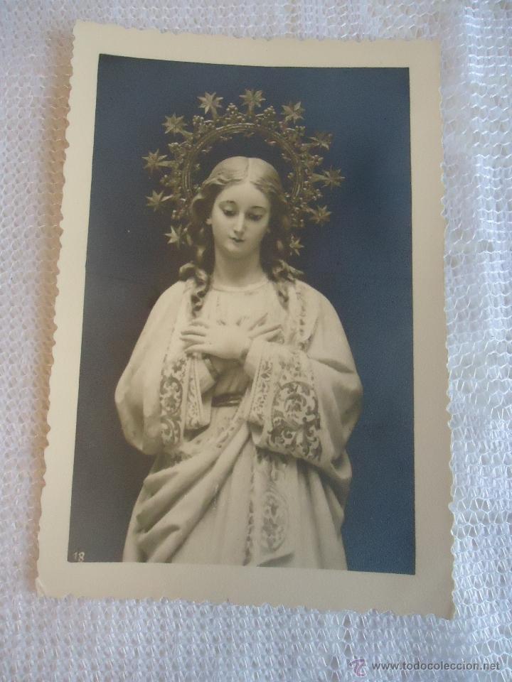 Antique Photography: ANTIGUA IMAGEN FOTOGRAFIA VIRGEN INMACULALDA CON RESPLANDOR