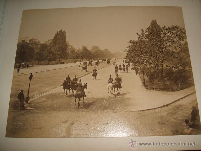 Fotograf&iacute;a antigua: PARIS ALBUMINA SIGLO XIX AVENIDA DU BOIS DE BOULOGNE 21 X 28 CMTS