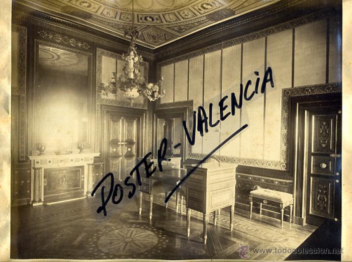 Fotografia antica: FOTOGRAFIA ALBUMINA, 2 FOTOS EL ESCORIAL , GABINETE REAL CLAUSTRO FRESCOS , VER FOTOS,ORIGINAL, F18