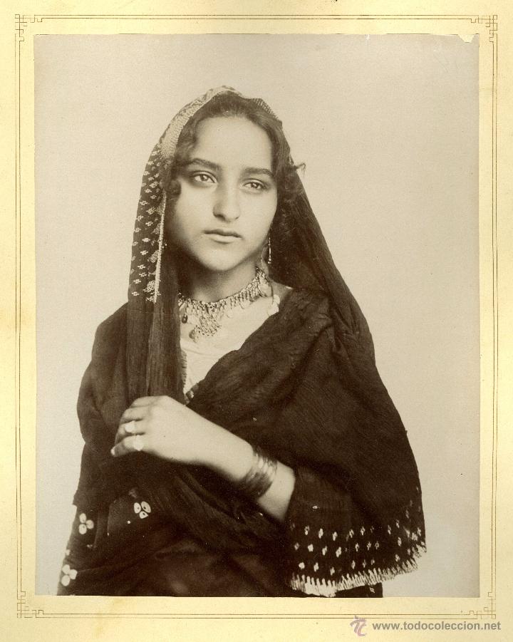 Fotografia antiga: Zangaki. Egipto. Mujeres Fellah (campesinas). Lote de 2 fotos