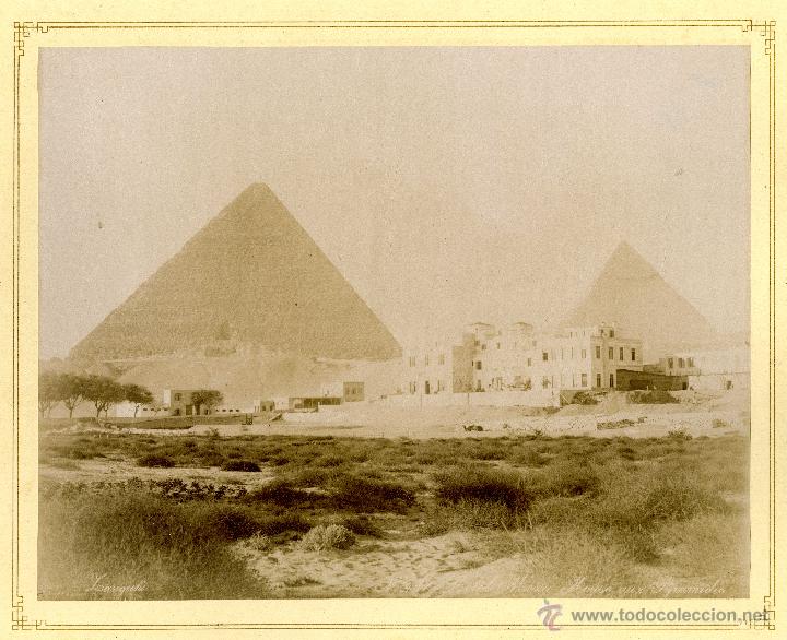 Fotografia antiga: Zangaki (1880-1899). Egipto. Hotel Mena House en las Pir&aacute;mides y Hong Kong desde Kennedy Road. 2 fot