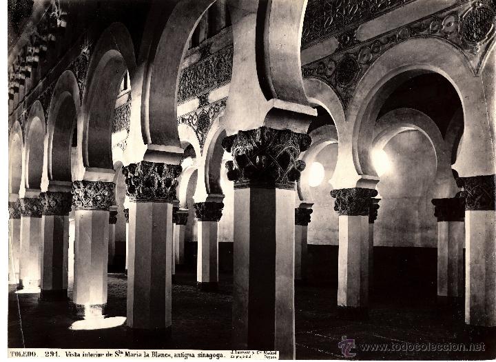 Fotografia antica: Laurent Toledo 291 Vista interior de Santa Mar&iacute;a la Blanca, antigua sinagoga.