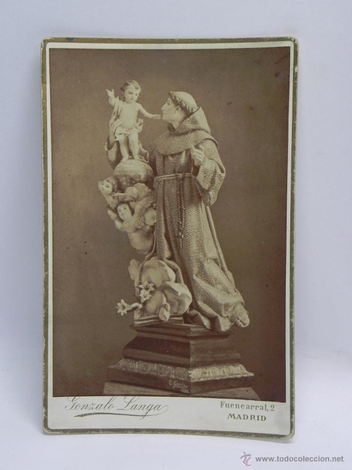 Fotografia antica: FOTOGRAFIA ALBUMINA DE SAN ANTONIO DE PADUA, FOTOGRAFO GONZALO LANGA, MIDE 16,5 X 10,5 CMS.