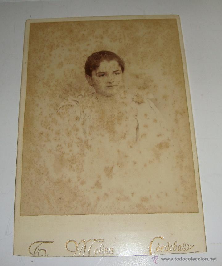Fotografia antica: Antigua Fotograf&iacute;a. Albumina. S.XIX. Fot&oacute;grafo Molina - Cordoba (16 cm x 11 cm)