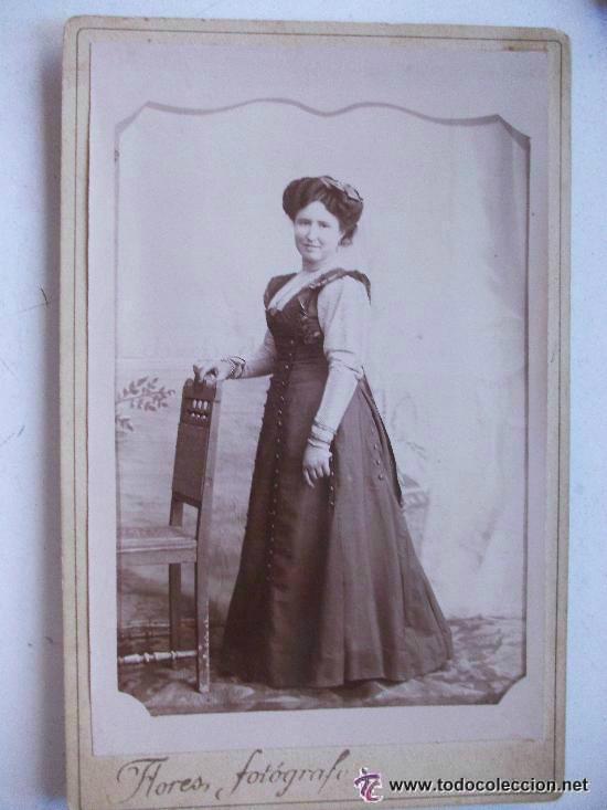 Antique Photography: FOTO DE ESTUDIO SE&Ntilde;ORA . FOTOGRAFO: FLORES. BORNOS , 1910 . 10,5 x 16,5 cm..