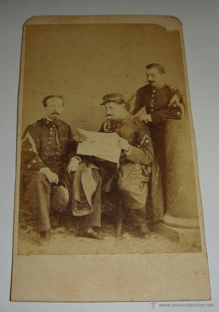 Fotografia antica: Antigua fotograf&iacute;a Militar. S.XIX. Albumina. Monleon (H&eacute;roe de la Guerra de Cuba)