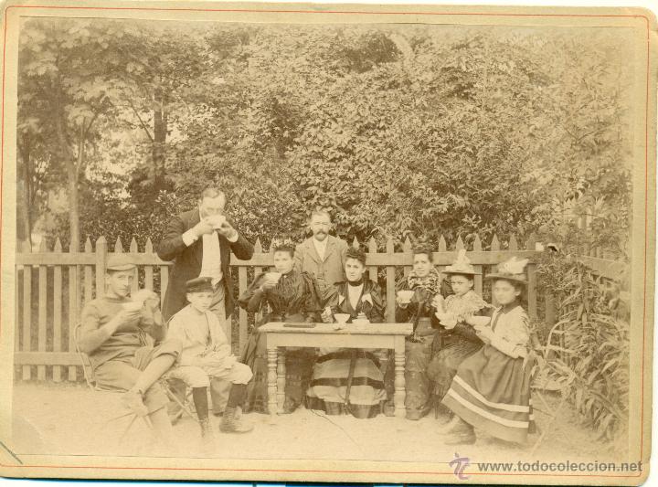 Alte Fotografie: MERIENDA CAMPESTRE. LUGAR A IDENTIFICAR. HACIA 1875. GRAN TAMA&Ntilde;O.