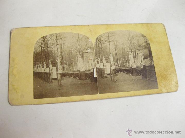 Fotograf&iacute;a antigua: FOTOGRAFIA ESTEREOSCOPICA DE ALGUN PARQUE DE FRANCIA O PARIS