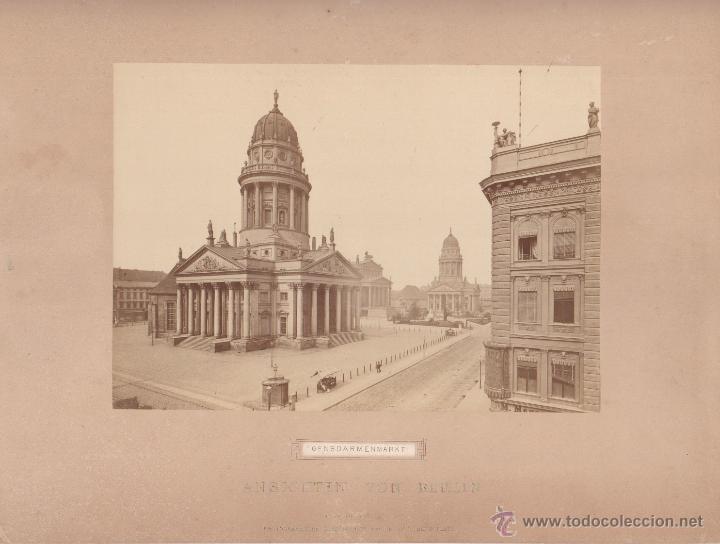 Antique Photography: BERLIN, GENSDARMENMARKT, ALB&Uacute;MINA SOBRE CART&Oacute;N. 1890'S. FOTO: GESELLSCHAFT.