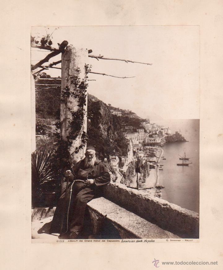 Photographie ancienne: AMALFI DEL GRAND HOTEL CAPUCCINI. FOTO: GIORGIO SOMMER. 20X26CM. SOPORTE: 30X36CM.
