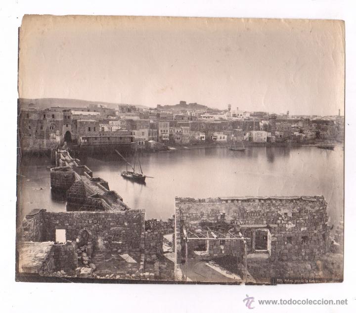 Antique Photography: SIDON, 221. FORTERESSE, PALESTINE. 1870'S. ALB&Uacute;MINA 24X29 CM.