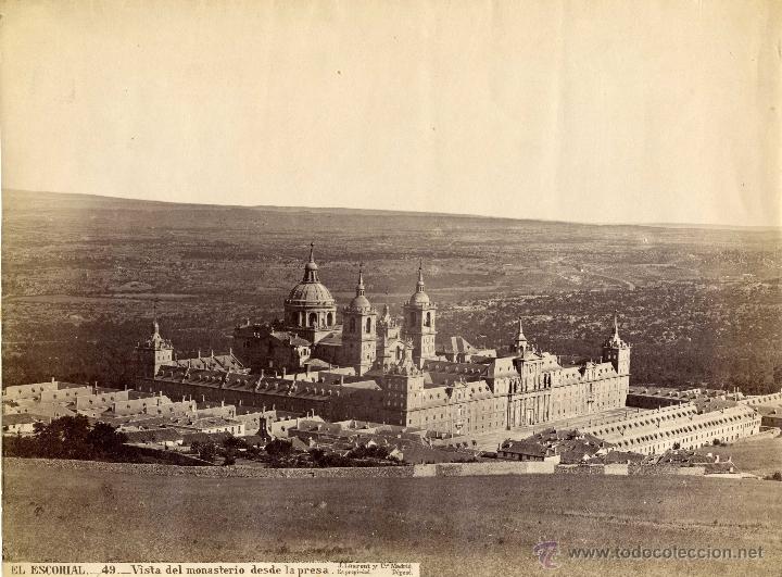 Fotografia antica: Laurent el escorial 49 vista del monasterio desde la presa