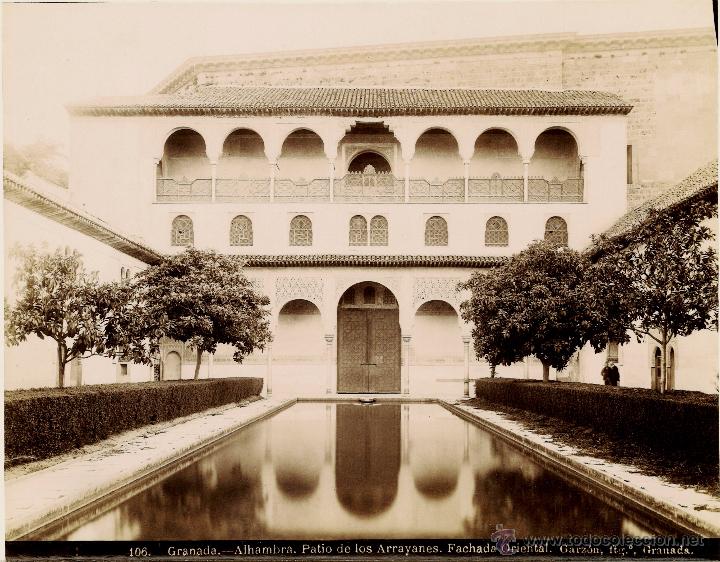 Antique Photography: Garz&oacute;n. Alhambra. 106. Patio de los Arrayanes. Fachada oriental.