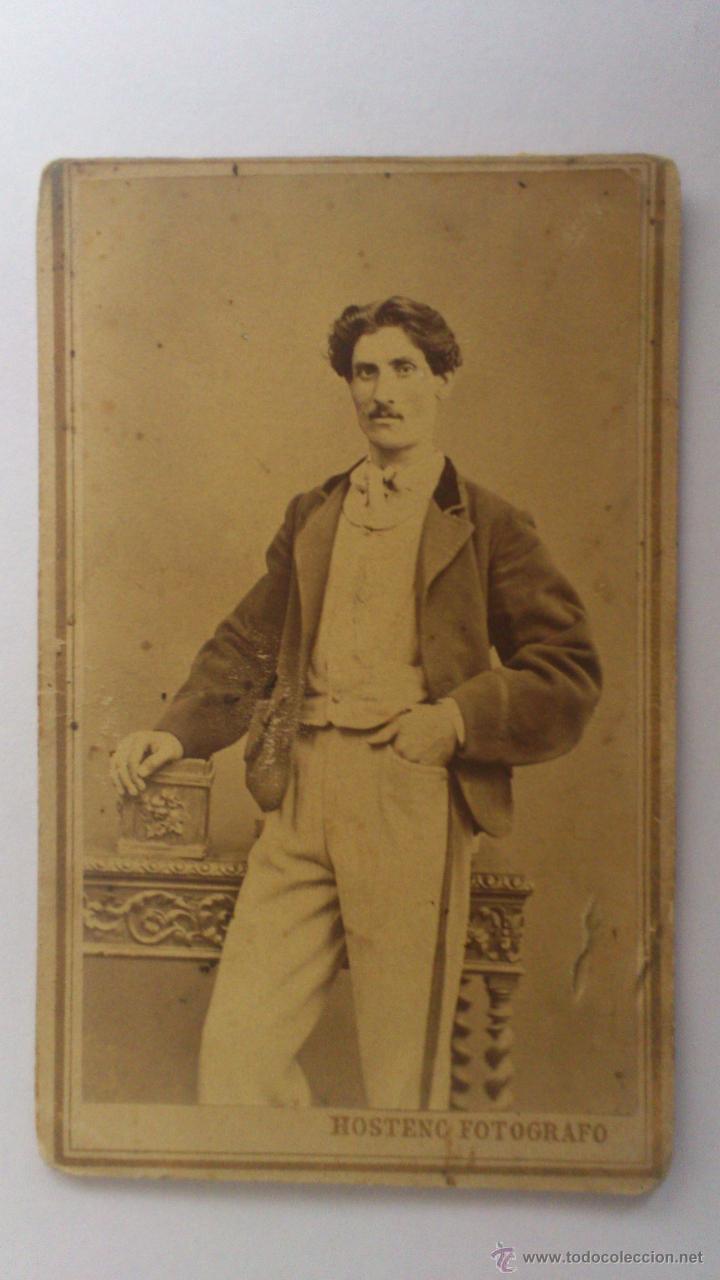 Fotografia antica: ANTIGUA FOTOGRAFIA, JOVEN POSANDO, SIGLO XIX, FOTOGRAFO HOSTENC - BARCELONA
