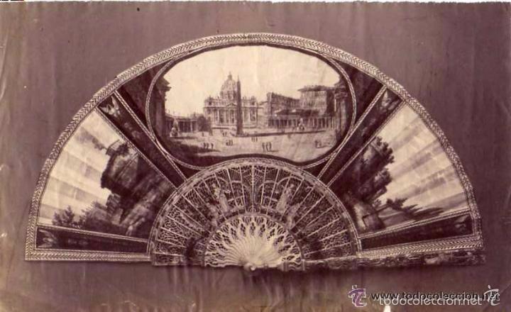 Fotograf&iacute;a antigua: Curiosa fotografia de un abanico 22 x 13,50 cm