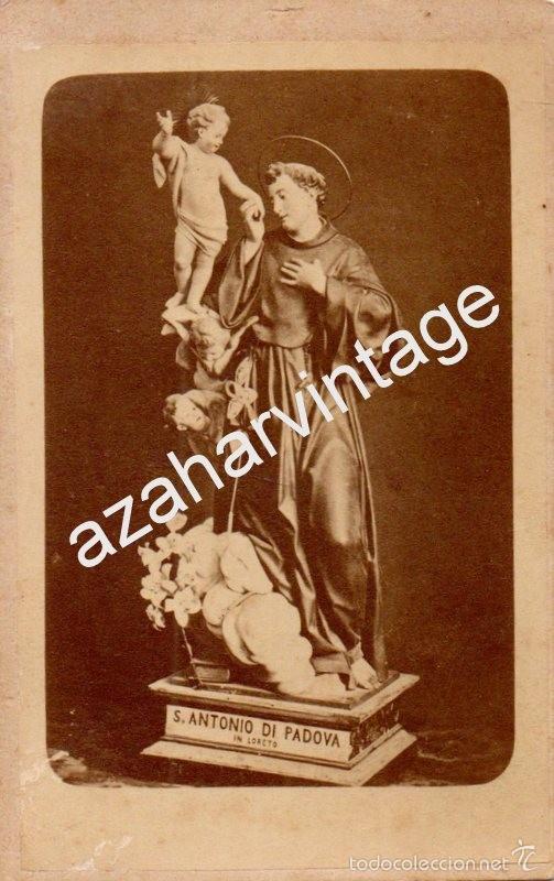 Fotograf&iacute;a antigua: ALBUMINA, SIGLO XIX, SAN ANTONIO DE PADUA,62X98MM
