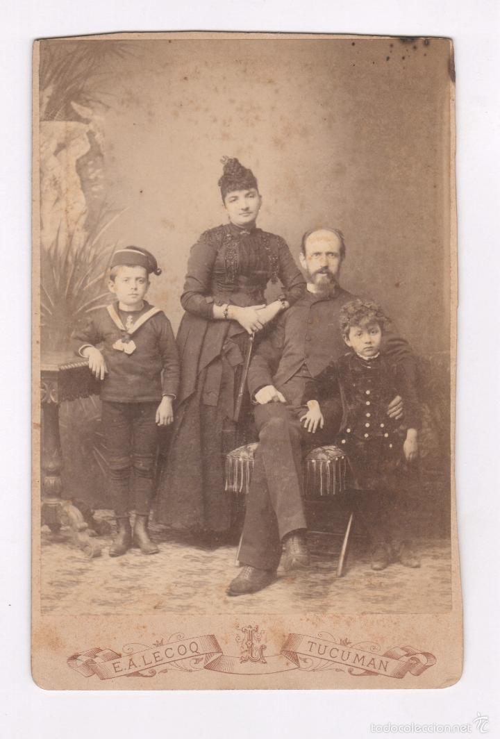 Fotografia antica: retrato familiar, foto: E.A. LECOQ, TUCUMAN, ARGENTINA. FOTO 11X17 CM CABINET