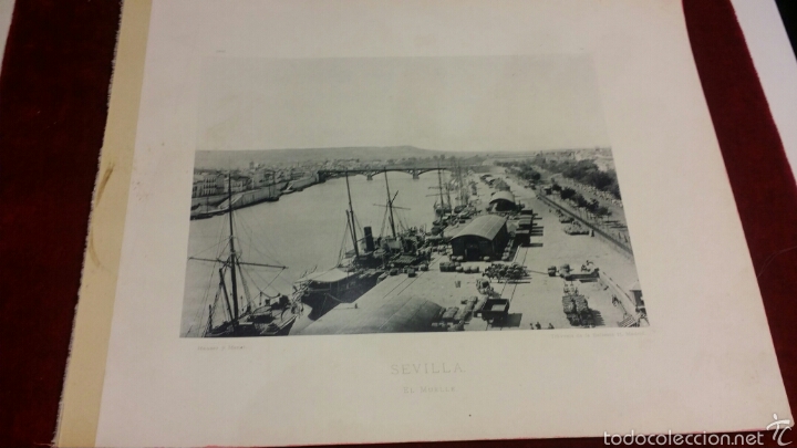 Antique Photography: L&aacute;mina fotogr&aacute;fica de Hauser y Menet Sevilla el muelle 1892