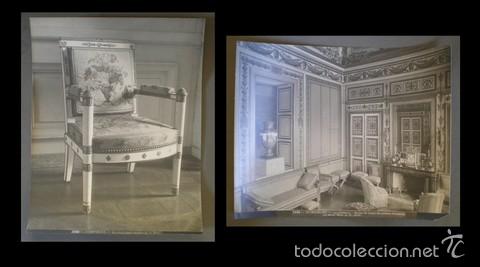 Antique Photography: COMPI&Egrave;GNE. CHATEAU (SALON BLEU) & FAUTEUIL STYLE EMPIRE. 2 FOTOGRAF&Iacute;AS 27'5X22 (L. P., Phot.)
