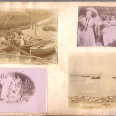 Fotografía antigua: LOTE DE 5 FOTOGRAFIAS ALBUMINA VIZCAYA. ESCENA DE PUERTOS. CIRCA 1900