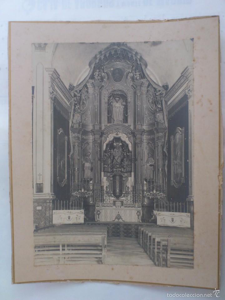 Fotograf&iacute;a antigua: ANTIGUA FOTOGRAFIA RETABLO CORAZON DE JESUS, SANTIAGO APOSTOL Y LA VIRGEN CON EL NI&Ntilde;O