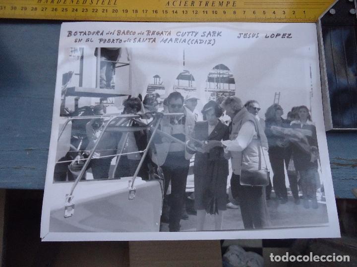 Alte Fotografie: antigua fotografia barco - botadura del barco de regata cutty sark en cadiz puerto de santa maria