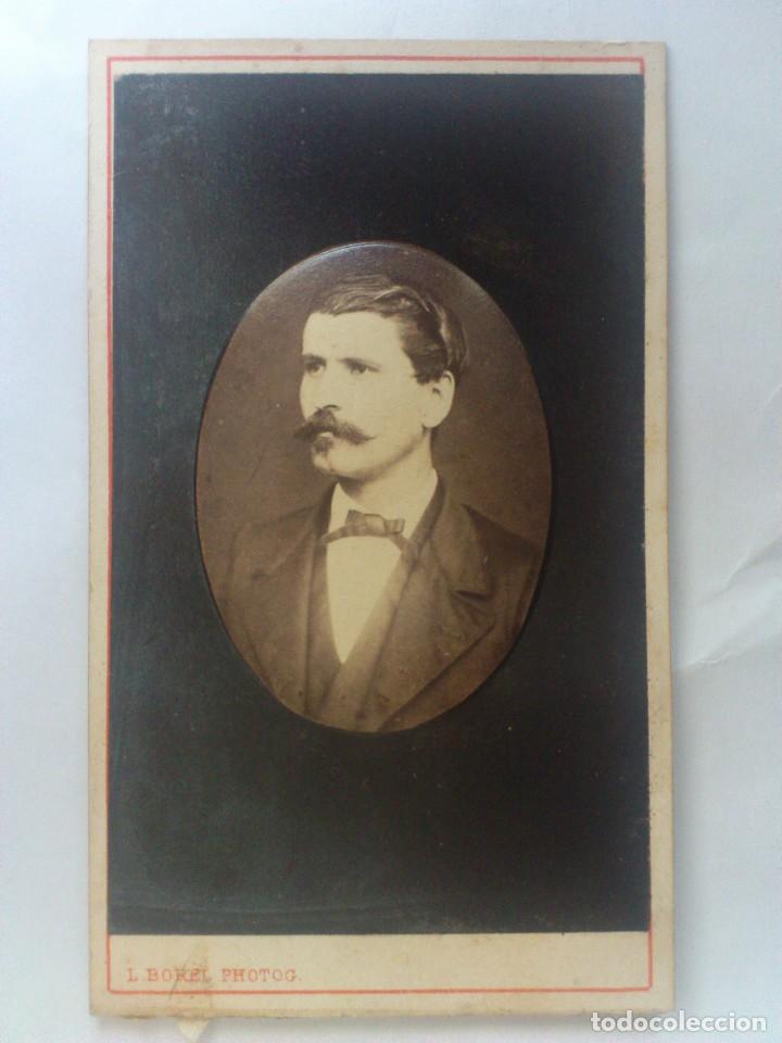 Antique Photography: ANTIGUA FOTOGRAFIA DE ESTUDIO, SE&Ntilde;OR POSANDO, FOTOGRAFO L. BOREL, MEDIDAS 6,5X10 5 CM, A&Ntilde;OS 20