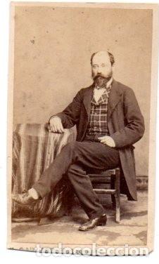 Antique Photography: ANTIGUA FOTOGRAFIA ,ALBUMINA , HOMBRE SENTADO. GAILLARD PHOTOGRAPH. 10 X 6 CM.